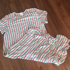 light grey 3xl Carly with pink and turquoise